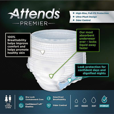 Attends Premier Absorbent Underwear for Adults