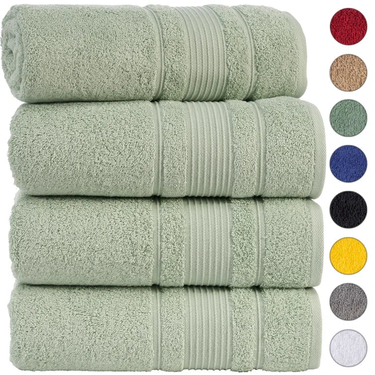 Turkish Cotton Bath Towel Set (Set of 4)
