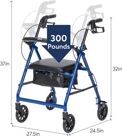 Portable Rollator | Foldable Walker with Seat
