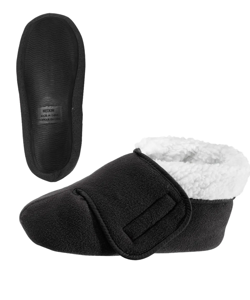 Men’s & Women’s Extra Wide Soft Fleece Diabetic Bootie Slippers for Seniors
