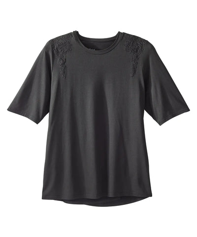 Women’s Open-Back Adaptive Embroidered T-Shirt