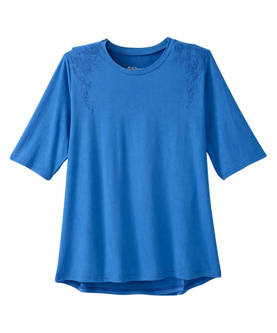 Women’s Open-Back Adaptive Embroidered T-Shirt
