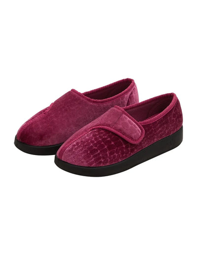 Women’s Extra Wide Easy Closure Jewel Slippers for Seniors